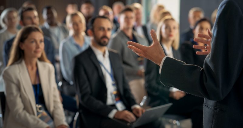 Man presenting to a business audience